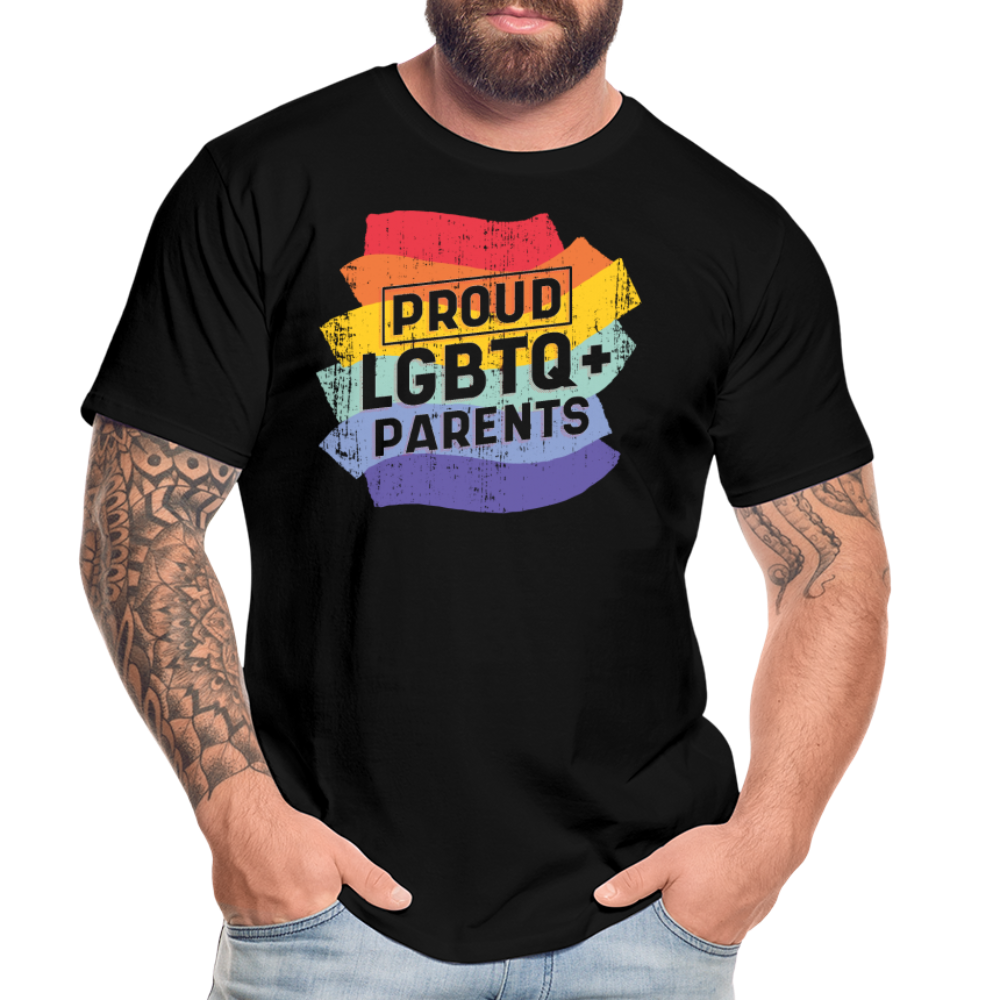 Proud LGBTQ+ Parents "Männer" T-Shirt - Schwarz