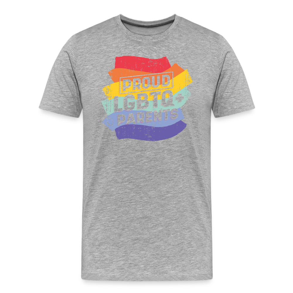 Proud LGBTQ+ Parents "Männer" T-Shirt - Grau meliert