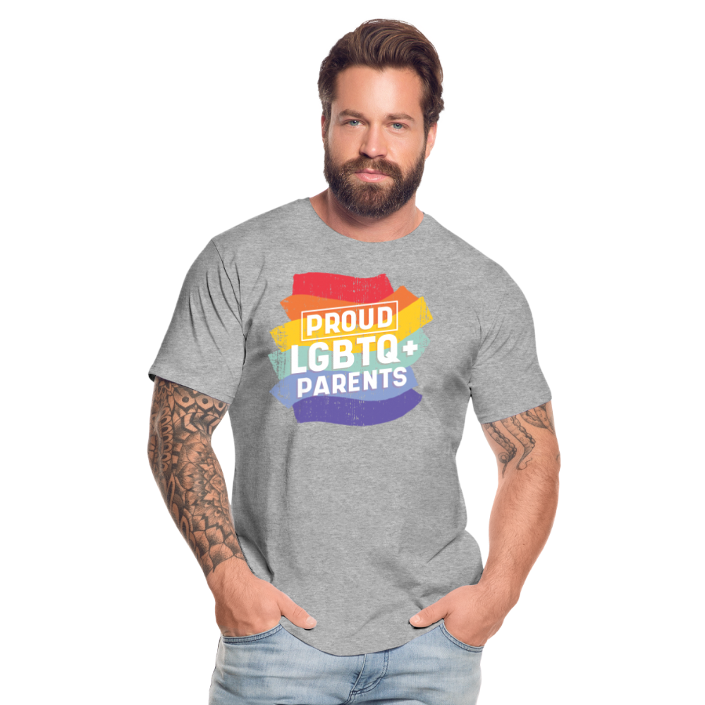 Proud LGBTQ+ Parents "Männer" T-Shirt - Grau meliert