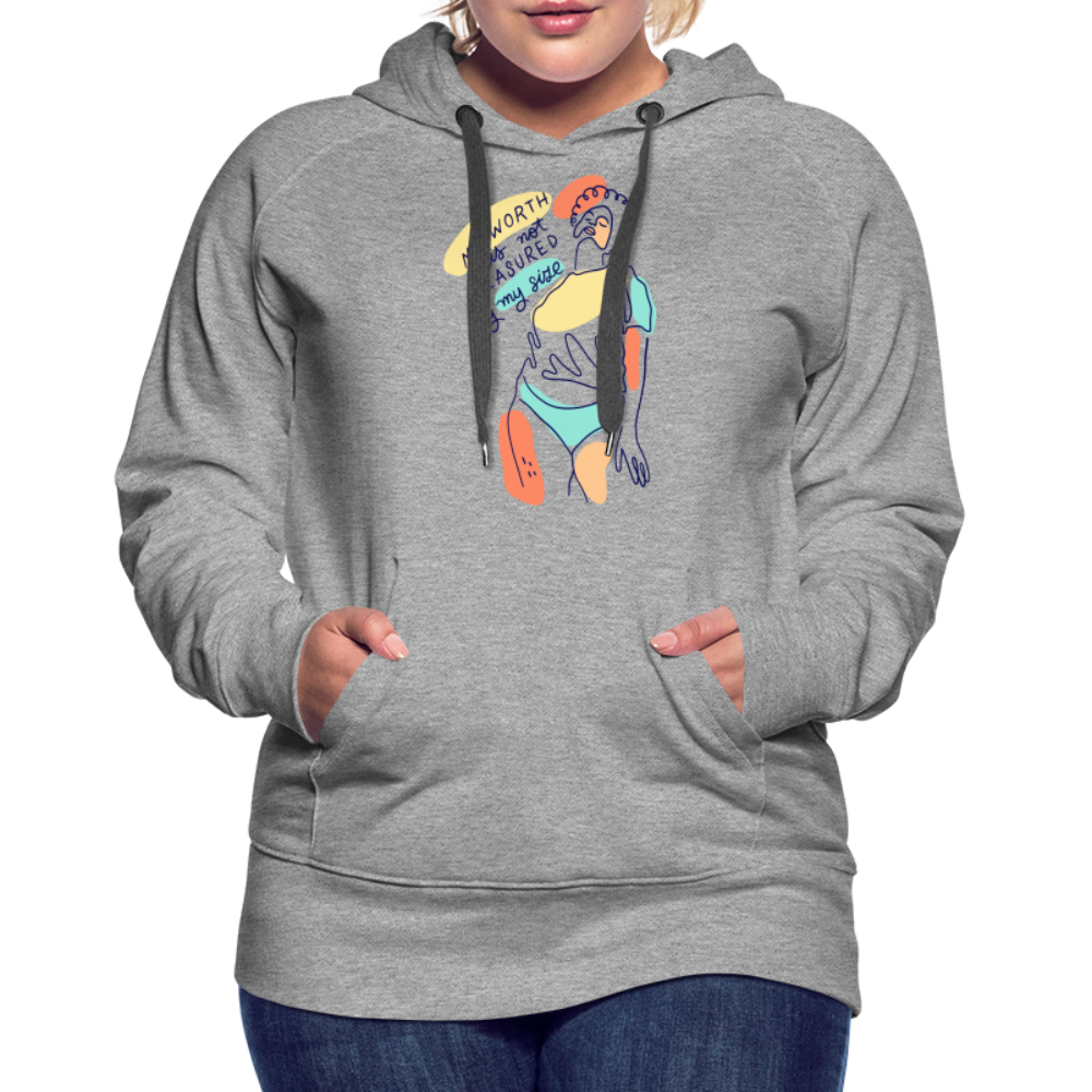 My Worth is not Measured by my Size "Frauen" Hoodie - Grau meliert