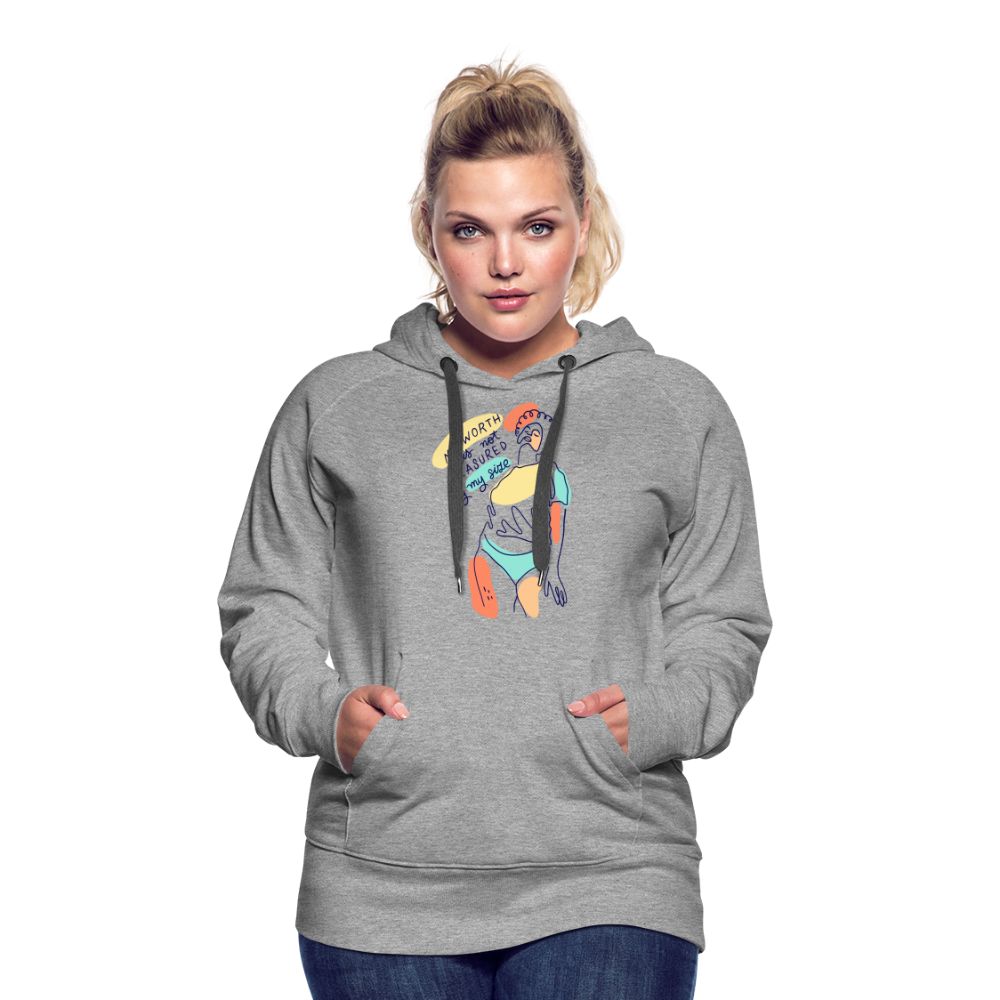 My Worth is not Measured by my Size "Frauen" Hoodie - Grau meliert