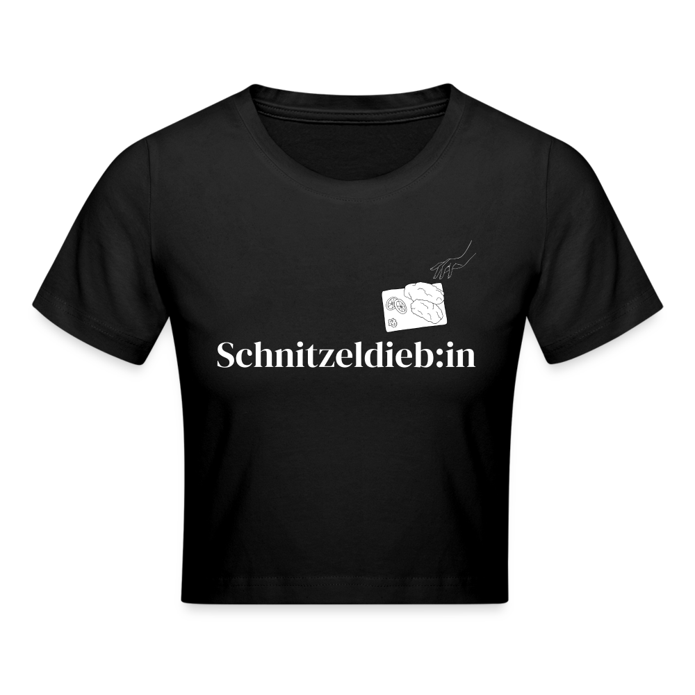 Schnitzeldieb:in Cropped T-Shirt - Schwarz