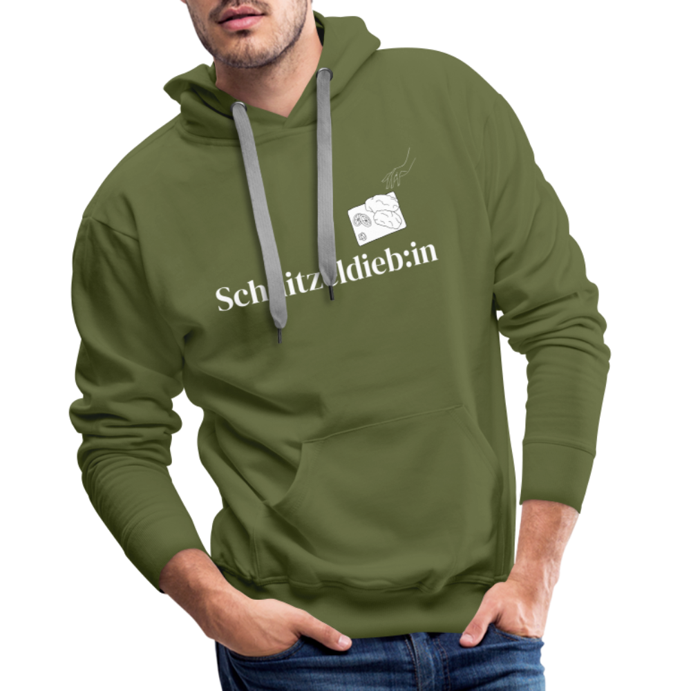 Schnitzeldieb:in "Männer" Hoodie - Olivgrün